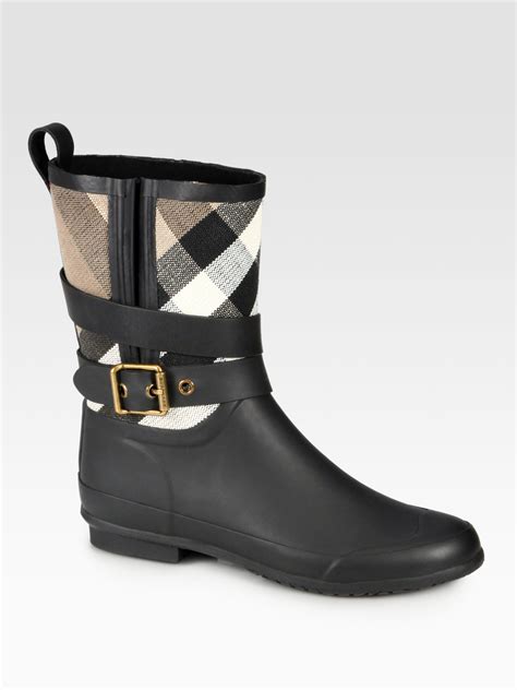 burberry rain boots black